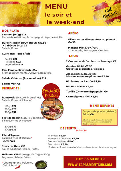 Apero Apero menu: text with pictures of food
