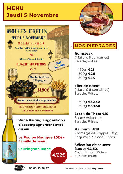 À La Carte à la carte menu: text with food images as decoration