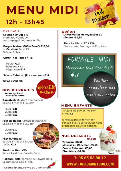 Apero Apero menu: text with pictures of food