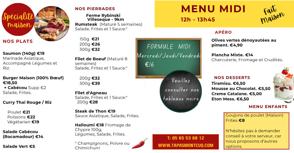 Apero Apero menu: text with pictures of food