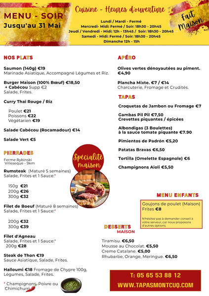 Apero Apero menu: text with pictures of food