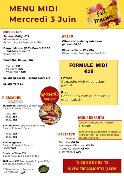 Apero Apero menu: text with pictures of food
