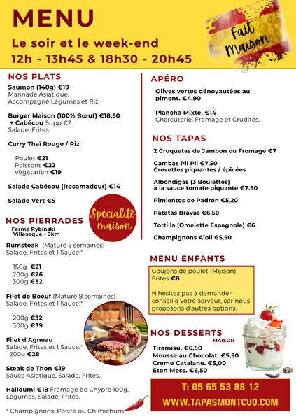 Apero Apero menu: text with pictures of food